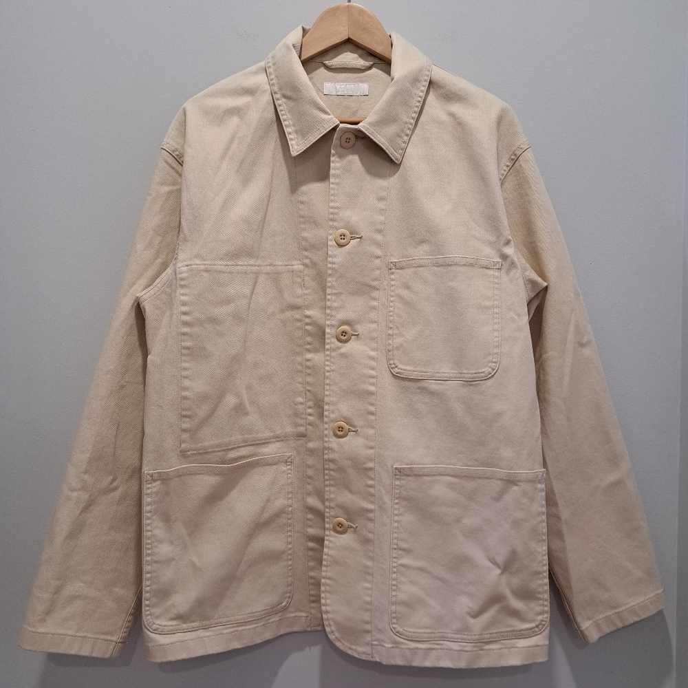 Uniqlo Cream Canvas French Chore Rustic Barn Utililty Painters Coat Mens S